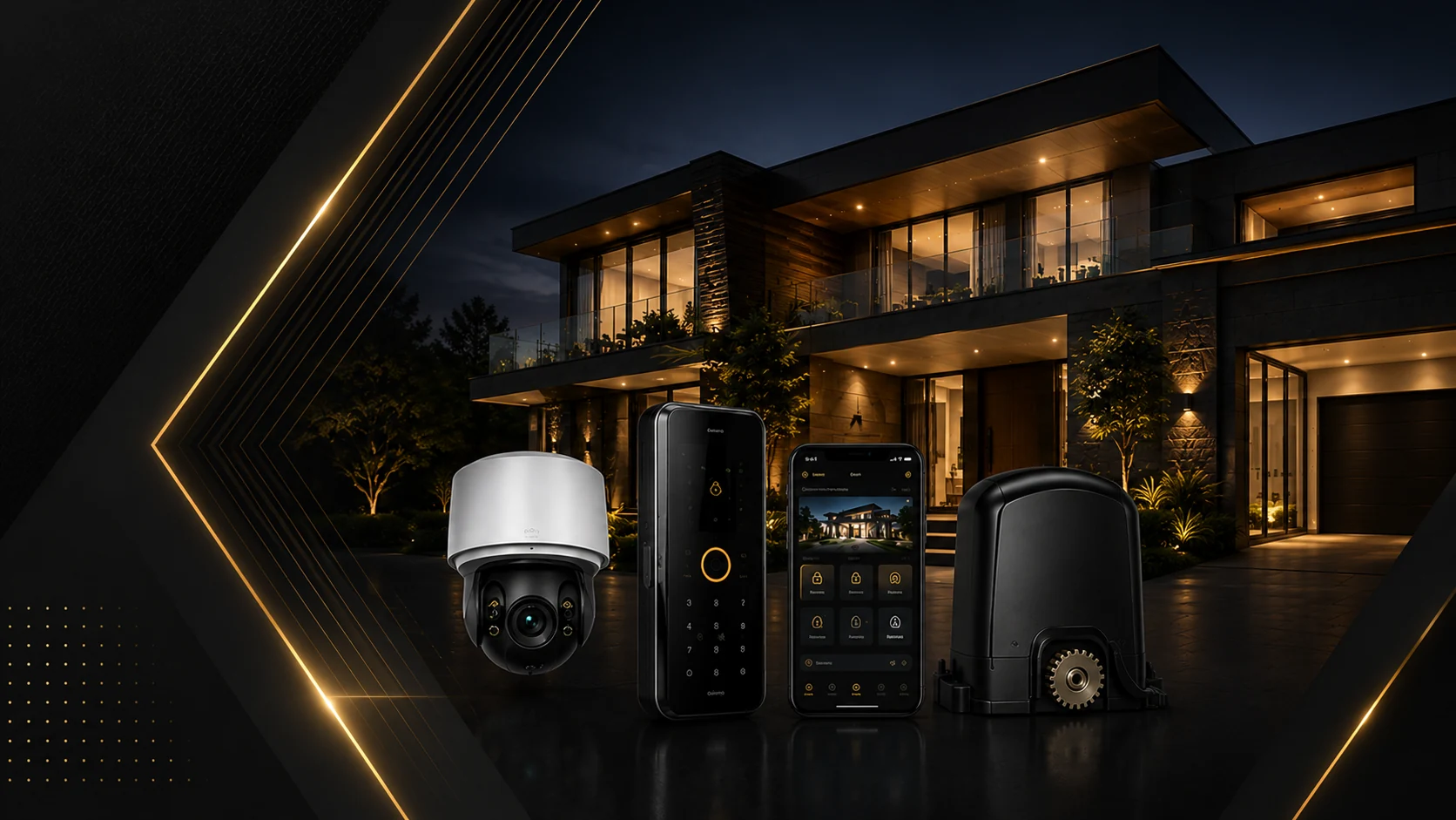 Câmera, controle de acesso, interfone e automatizador de portão Power System