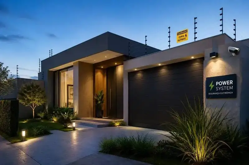 Residência com cerca elétrica e câmera instaladas pela Power System